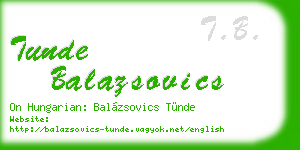 tunde balazsovics business card