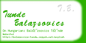 tunde balazsovics business card